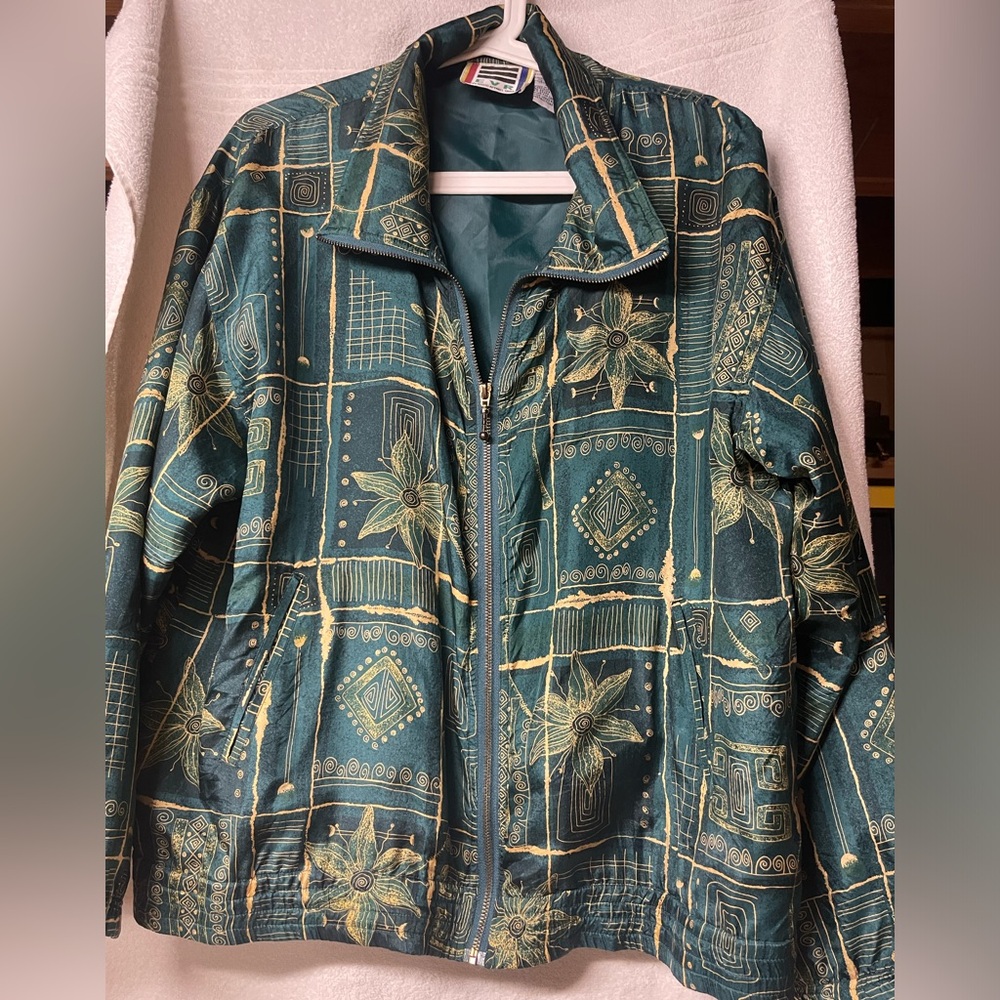 Vintage EVR 100% Silk Bomber Jacket